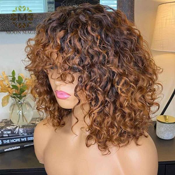 lace wigs curly human hair with bangs ombre front wig honey blonde kinky short bob 13x4, Black;brown
lace wigs curly human hair with bangs ombre front wig honey blonde kinky short bob 13x4, Black;brown