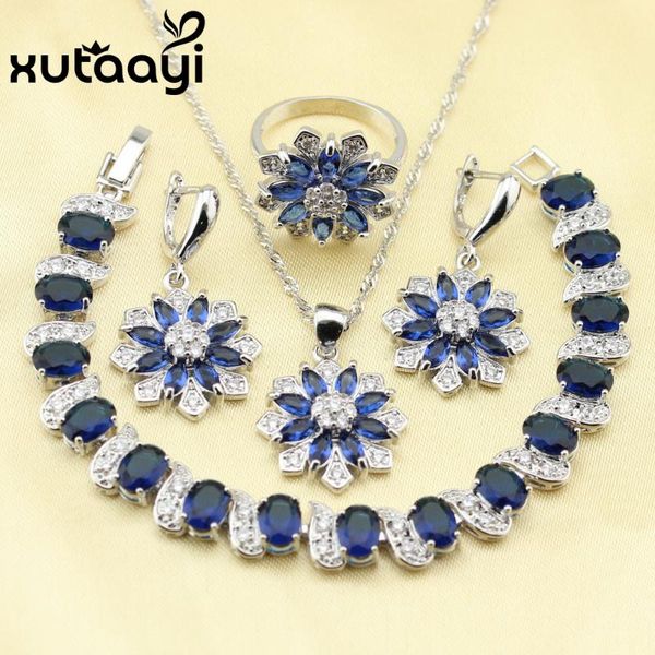 earrings & necklace flawless silver color jewelry sets for women dark blue cubic zirconia pendant bracelets rings christmas gift
earrings & necklace flawless silver color jewelry sets for women dark blue cubic zirconia pendant bracelets rings christmas gift
