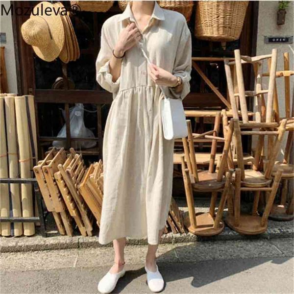 women summer dresses high waist single breasted casual loose cotton and linen fold long shirt dress femme 210416, White
women summer dresses high waist single breasted casual loose cotton and linen fold long shirt dress femme 210416, White