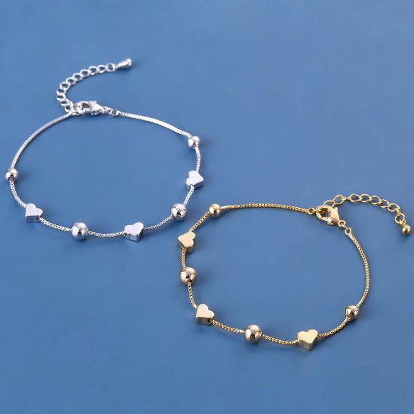 minar korean fashion gold silver color love heart round beads charm bracelet for women exquisite metal party jewelry bracelets, Golden;silver
minar korean fashion gold silver color love heart round beads charm bracelet for women exquisite metal party jewelry bracelets, Golden;silver