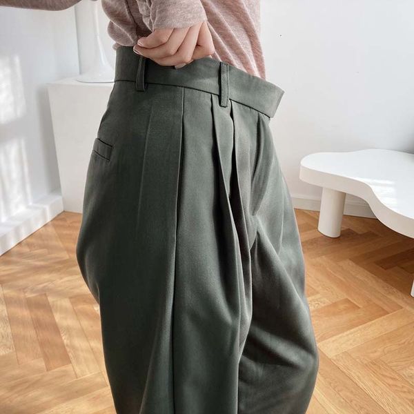 capri woman wide leg suits 2021 fall femme waist high casual pants office bottom business, Black;white
capri woman wide leg suits 2021 fall femme waist high casual pants office bottom business, Black;white