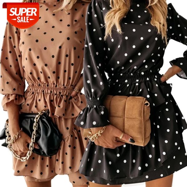 women polka dots casual mini dress long sleeve half high collar elastic fitting elegant ladies autumn wild streetwear #tk0w, White;black
women polka dots casual mini dress long sleeve half high collar elastic fitting elegant ladies autumn wild streetwear #tk0w, White;black