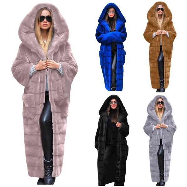 women's wool & blends slim autumn/winter solid colour hooded thickened longer fleece coat outwear coats long-sleeved jacket overcoat, Black
women's wool & blends slim autumn/winter solid colour hooded thickened longer fleece coat outwear coats long-sleeved jacket overcoat, Black