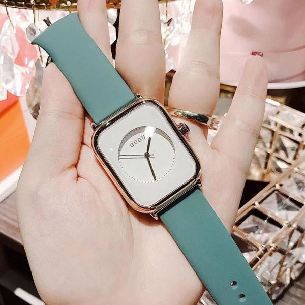 wristwatches guou brand women's watches square fashion luxury ladies silicon strap clocks all-match bracelet quartz watch, Slivery;brown
wristwatches guou brand women's watches square fashion luxury ladies silicon strap clocks all-match bracelet quartz watch, Slivery;brown