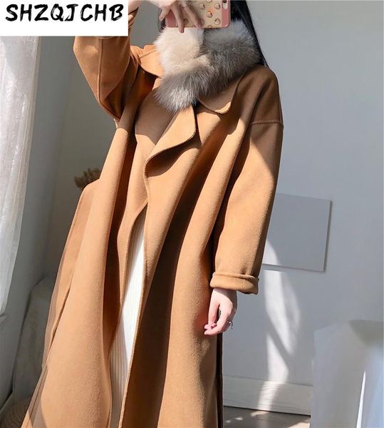 cashmere women large coat lapel double-sided winter korean style handmade mid-length lace-up woolen women's trench coats, Tan;black
cashmere women large coat lapel double-sided winter korean style handmade mid-length lace-up woolen women's trench coats, Tan;black