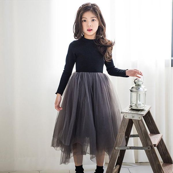 girl's dresses 4-14 years girls children autumn winter kids clothes cute stitching dress princess gauze black and gray, Red;yellow 
girl's dresses 4-14 years girls children autumn winter kids clothes cute stitching dress princess gauze black and gray, Red;yellow