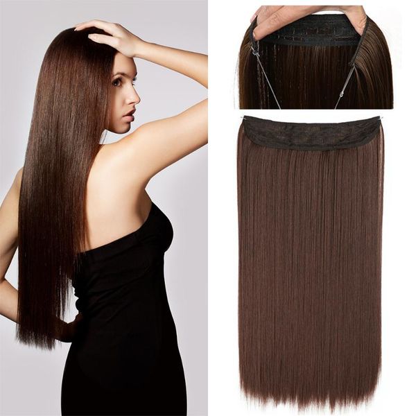 synthetic wigs halo hair straight secret wire natural hidden adjustable transparent no clip one piece, Black
synthetic wigs halo hair straight secret wire natural hidden adjustable transparent no clip one piece, Black