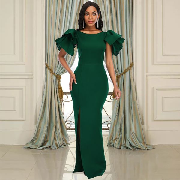 dark green mermaid prom dresses for women side split long satin formal evening gowns short sleeve simple celebrity party dress, Black
dark green mermaid prom dresses for women side split long satin formal evening gowns short sleeve simple celebrity party dress, Black
