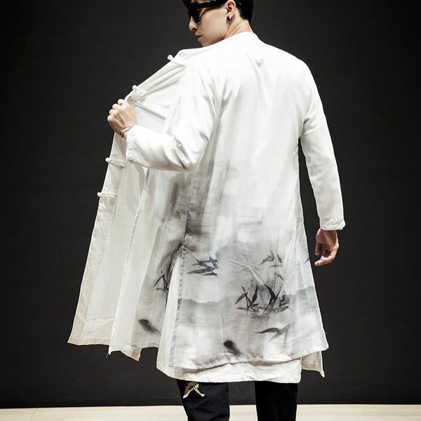 ethnic clothing traditional chinese style ink print tang suits men vintage buckle white casual jacket long robe male tai chi costume, Red
ethnic clothing traditional chinese style ink print tang suits men vintage buckle white casual jacket long robe male tai chi costume, Red