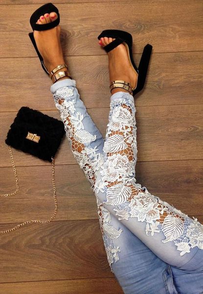 fashion lace floral splice women jeans high waist hollow out casual s denim pencil pants xxxl, Blue
fashion lace floral splice women jeans high waist hollow out casual s denim pencil pants xxxl, Blue