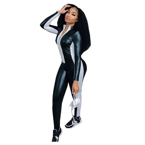 women's jumpsuits & rompers est design 2021 contrast color long sleeve zipper one piece jumpsuit lady womens bodycon, Black;white
women's jumpsuits & rompers est design 2021 contrast color long sleeve zipper one piece jumpsuit lady womens bodycon, Black;white