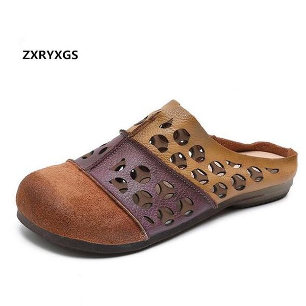 light comfort round head hollow summer women's sandals and slippers simple spell color cowhide leather slipper flat, Black
light comfort round head hollow summer women's sandals and slippers simple spell color cowhide leather slipper flat, Black