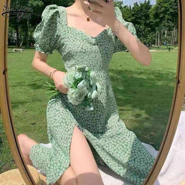 french summer floral bohemia dress women square collar slim split long elegant beach boho 14548 210521, Black;gray
french summer floral bohemia dress women square collar slim split long elegant beach boho 14548 210521, Black;gray