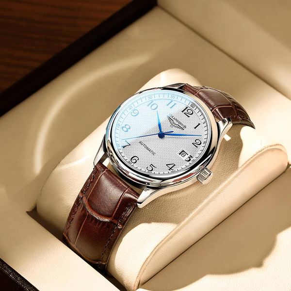 wristwatches switzerland 2021 watch men's mechanical master brand leather waterproof thin trending couple, Slivery;brown
wristwatches switzerland 2021 watch men's mechanical master brand leather waterproof thin trending couple, Slivery;brown
