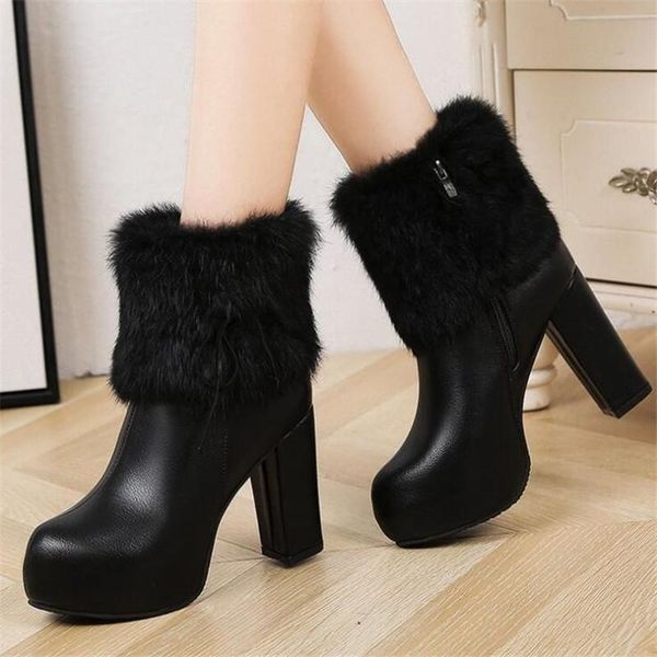 boots high heel winter shoes women fashion women's plush warm fur ladies brand ankle botas xj20, Black
boots high heel winter shoes women fashion women's plush warm fur ladies brand ankle botas xj20, Black
