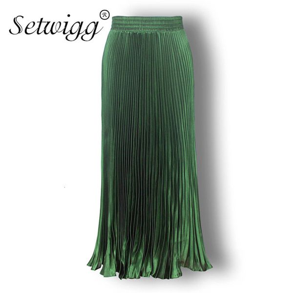 skirts shiny metallic pleated skirts spring women elastic waist flounced hem calf-length mermaid long skirt sg511, Black
skirts shiny metallic pleated skirts spring women elastic waist flounced hem calf-length mermaid long skirt sg511, Black