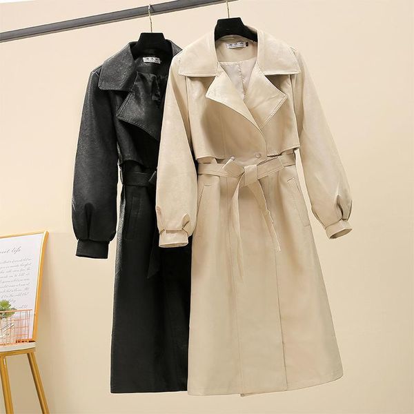 women's leather & faux women 's 2021 autumn and winter korean style young middle-aged lapel long-sleeved cardigan lace -up trench, Black
women's leather & faux women 's 2021 autumn and winter korean style young middle-aged lapel long-sleeved cardigan lace -up trench, Black