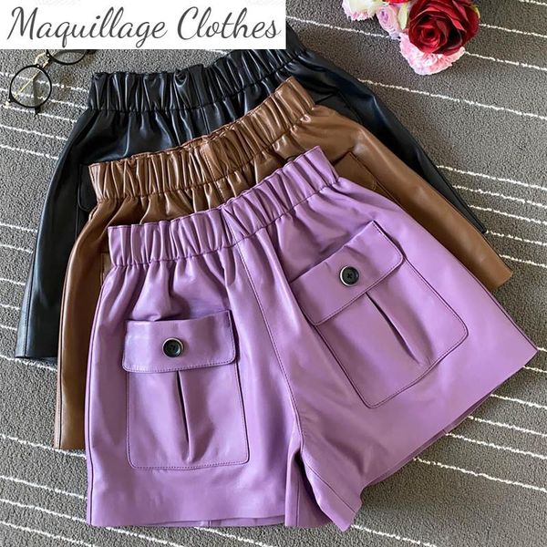 women's pants & capris 2021 autumn sheepskin real leather pockets short casual women high-rise wide-leg c160, Black;white
women's pants & capris 2021 autumn sheepskin real leather pockets short casual women high-rise wide-leg c160, Black;white