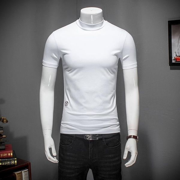 men's t-shirts brand letter half turtleneck arrivals tee shirt short sleeve summer clothing 503, White;black
men's t-shirts brand letter half turtleneck arrivals tee shirt short sleeve summer clothing 503, White;black
