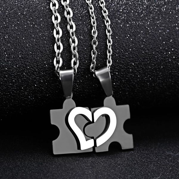 fashion accessories stainless steel with chain love puzzle lovers necklace pendant necklaces, Silver
fashion accessories stainless steel with chain love puzzle lovers necklace pendant necklaces, Silver