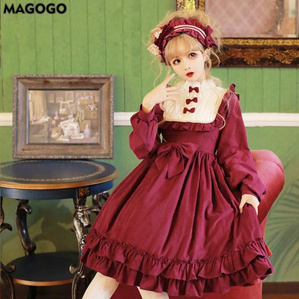 japanese sweet vintage lolita dress women long sleeve costume kawaii cute clothing casual dresses, Black;gray
japanese sweet vintage lolita dress women long sleeve costume kawaii cute clothing casual dresses, Black;gray