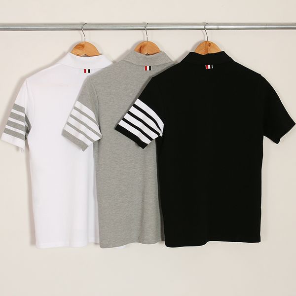 tb fashion 2021 brand short sleeve polo shirts men turn down collar striped cotton tees smart casual summer male, White;black
tb fashion 2021 brand short sleeve polo shirts men turn down collar striped cotton tees smart casual summer male, White;black