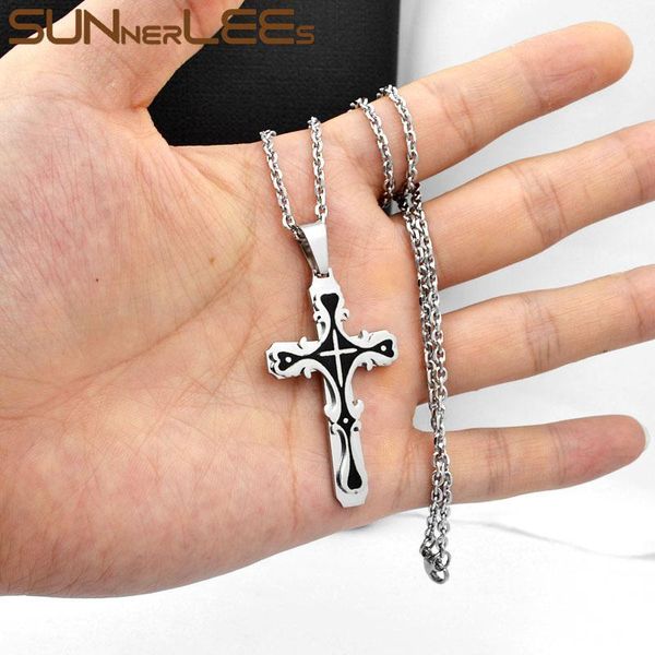 pendant necklaces sunnerlees 316l stainless steel jesus christ cross necklace rolo link chain men women gift sp244, Silver
pendant necklaces sunnerlees 316l stainless steel jesus christ cross necklace rolo link chain men women gift sp244, Silver