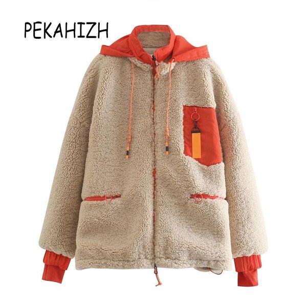 women's wool & blends 2021 vintage pocket oversize warm jacket coat fashion slim long sleeve hooded collar khaki famale outerwear chic, Black
women's wool & blends 2021 vintage pocket oversize warm jacket coat fashion slim long sleeve hooded collar khaki famale outerwear chic, Black