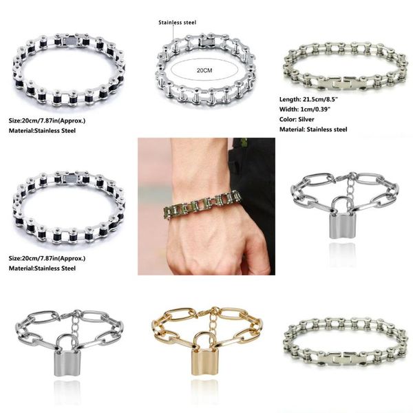 bangle mens stainless steel bracelet link chain motorcycle bike bicycle bracelets bangles jewelry, Black
bangle mens stainless steel bracelet link chain motorcycle bike bicycle bracelets bangles jewelry, Black