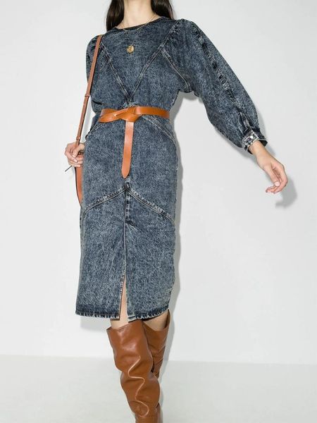casual dresses woman udrea dark blue acid wash effect long puff-sleeve denim dress front slit round neck fitted 2021, Black;gray
casual dresses woman udrea dark blue acid wash effect long puff-sleeve denim dress front slit round neck fitted 2021, Black;gray