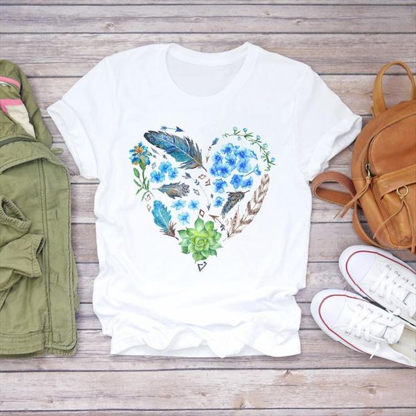 floral plant feather love women t shirt short sleeve flower print ladies graphic female tee, White
floral plant feather love women t shirt short sleeve flower print ladies graphic female tee, White