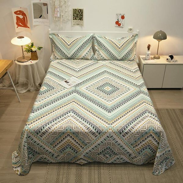 sheets & sets comfortable cotton bedding sheet home textile geometric flower printing flat bed linen for king queen size
sheets & sets comfortable cotton bedding sheet home textile geometric flower printing flat bed linen for king queen size
