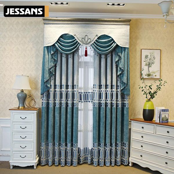 curtain & drapes luxury simple european style cashmere embroidered curtains for living room bedroom blue blackout valance decoration
curtain & drapes luxury simple european style cashmere embroidered curtains for living room bedroom blue blackout valance decoration