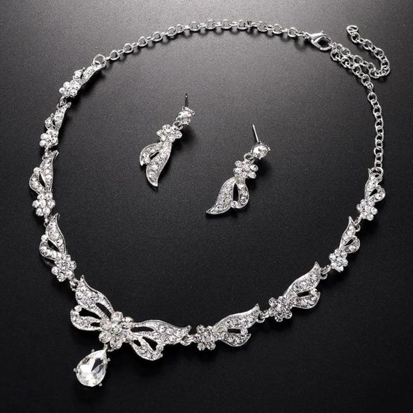 earrings & necklace 1 set bridal rhinestone adjustable jewelry exaggerate lightweight for wedding, Silver
earrings & necklace 1 set bridal rhinestone adjustable jewelry exaggerate lightweight for wedding, Silver
