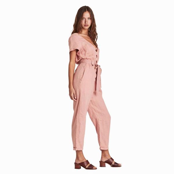 2021 european american fashion womens ninepoint jumpsuit spring and summer ladies trend casual singlebreasted wild slim bottoms, Black;white
2021 european american fashion womens ninepoint jumpsuit spring and summer ladies trend casual singlebreasted wild slim bottoms, Black;white