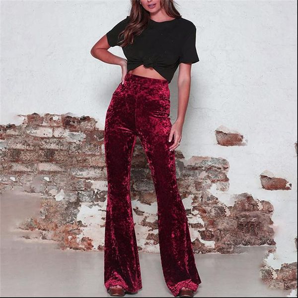 fashion solid velvet flared long womens pant high waist stretchy bell bottom wide leg basic pantalones, Black;white
fashion solid velvet flared long womens pant high waist stretchy bell bottom wide leg basic pantalones, Black;white