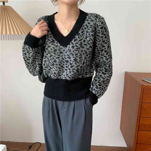 fashion v-neck leopard pullovers sweater women ol elegant work wear short knitted sweaters office lady 210421, White;black
fashion v-neck leopard pullovers sweater women ol elegant work wear short knitted sweaters office lady 210421, White;black