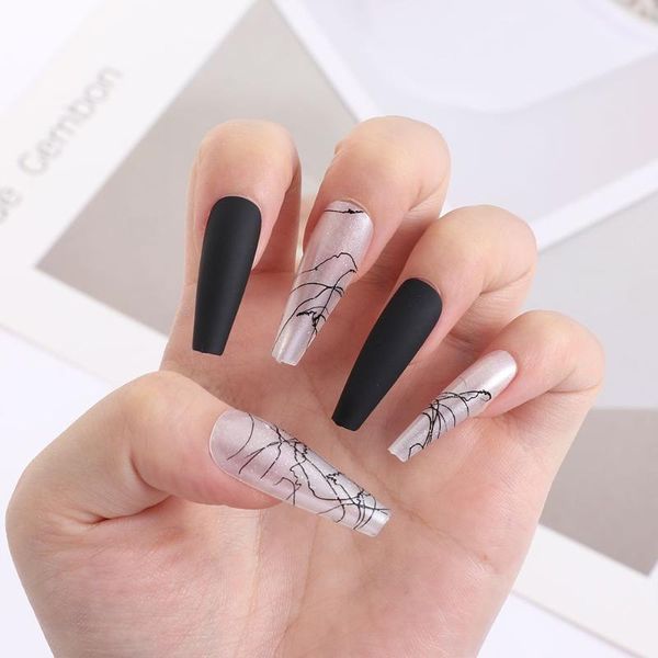 false nails 24 pcs nail long ballerina t-shaped extra patch sequins brushed manicure detachable ballet coffin tips, Red;gold
false nails 24 pcs nail long ballerina t-shaped extra patch sequins brushed manicure detachable ballet coffin tips, Red;gold