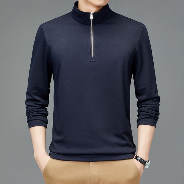 spring young and middle-aged lapel long sleeve thin t-shirt men's zipper backed polo shirt dad fashion, White;black
spring young and middle-aged lapel long sleeve thin t-shirt men's zipper backed polo shirt dad fashion, White;black