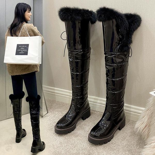 boots winter women warm fur knee high snow shoes slip-on thick heels waterproof muje size 43, Black
boots winter women warm fur knee high snow shoes slip-on thick heels waterproof muje size 43, Black