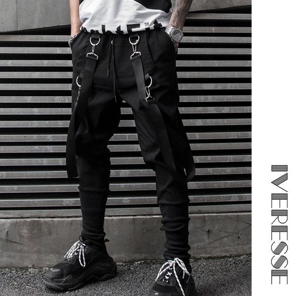 men's pants streetwear ribbons pencil hip hop for men cargo joggers sweatpants male trousers casual taper pantalon homme harem, Black
men's pants streetwear ribbons pencil hip hop for men cargo joggers sweatpants male trousers casual taper pantalon homme harem, Black