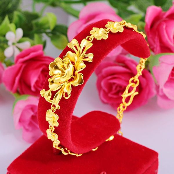link, chain gold peacock bracelet vietnam sand women's 3d flower bracelets 24k plated brass luxury jewelry designer wholesale, Black
link, chain gold peacock bracelet vietnam sand women's 3d flower bracelets 24k plated brass luxury jewelry designer wholesale, Black