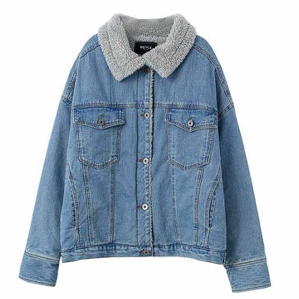 women's jackets 2021 winter denim parkas women thicken flocking keep warm coat students loose short plus size jeans outerwear g512, Black;brown
women's jackets 2021 winter denim parkas women thicken flocking keep warm coat students loose short plus size jeans outerwear g512, Black;brown