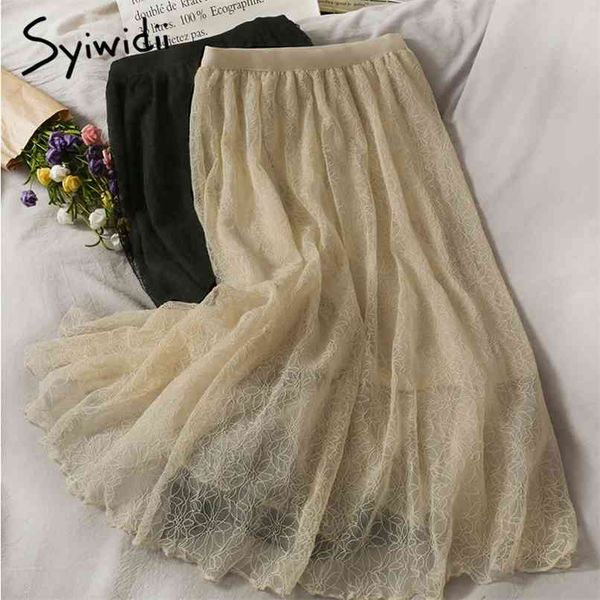 hook flower skirt women high waist mid-calf solid back casual a-line mesh spring summer korean fashion skirts 210607, Black
hook flower skirt women high waist mid-calf solid back casual a-line mesh spring summer korean fashion skirts 210607, Black
