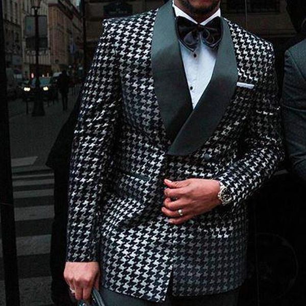 men's suits & blazers double breasted checkered african for men with shawl lapel 2 piece black houndstooth wedding tuxedo male fashion, White;black
men's suits & blazers double breasted checkered african for men with shawl lapel 2 piece black houndstooth wedding tuxedo male fashion, White;black