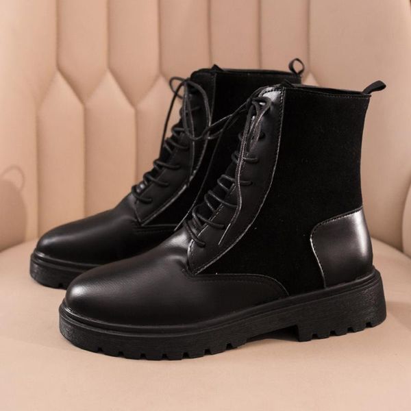 boots 2021 winter ankle woman ladies fashion round toe casual shoes female lace up black leather flats short bota feminina
boots 2021 winter ankle woman ladies fashion round toe casual shoes female lace up black leather flats short bota feminina