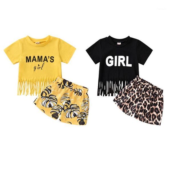 1-5years fashion kids girls summer clothes sets letter print o-neck short sleeve tassel t-shirts+floral/leopard shorts outfits clothing, White
1-5years fashion kids girls summer clothes sets letter print o-neck short sleeve tassel t-shirts+floral/leopard shorts outfits clothing, White