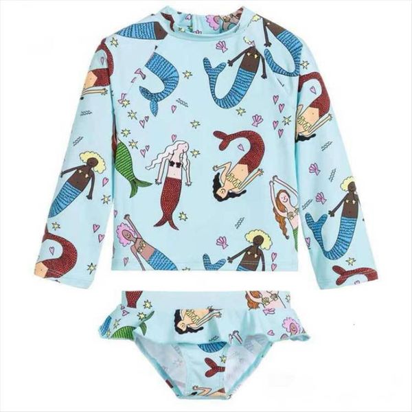 kids swimwear sets summer brand girls cute mermaid print long sleeve swimsuits baby child fashion clothes holiday, White
kids swimwear sets summer brand girls cute mermaid print long sleeve swimsuits baby child fashion clothes holiday, White