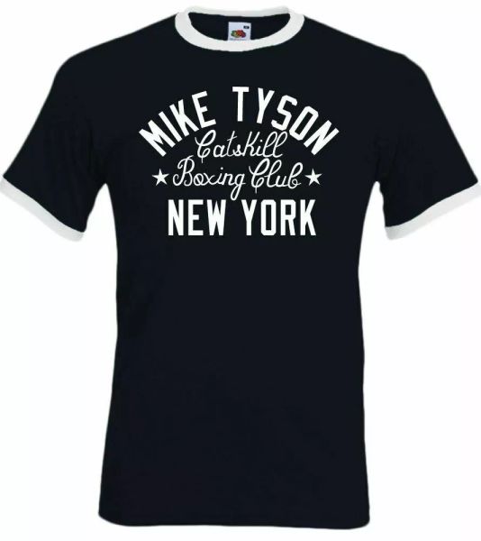 mike tyson t-shirt catskill boxing club fitness new york mens iron, White;black 
mike tyson t-shirt catskill boxing club fitness new york mens iron, White;black