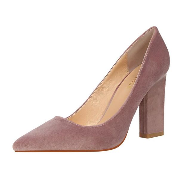 vogue brand elegant pumps women spring green blue heels block heel high square office shoes scarpin wedding dress, Black
vogue brand elegant pumps women spring green blue heels block heel high square office shoes scarpin wedding dress, Black